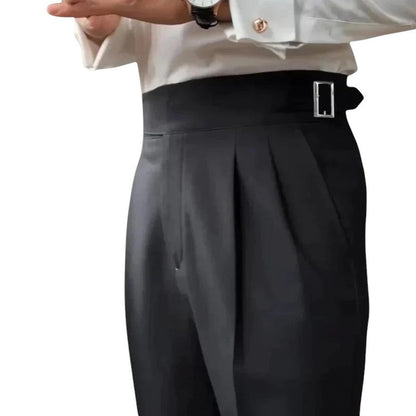 Men’s formal trousers – high-waisted with pleated front and classic fit