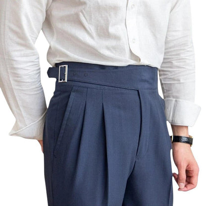 Men’s formal trousers – high-waisted with pleated front and classic fit