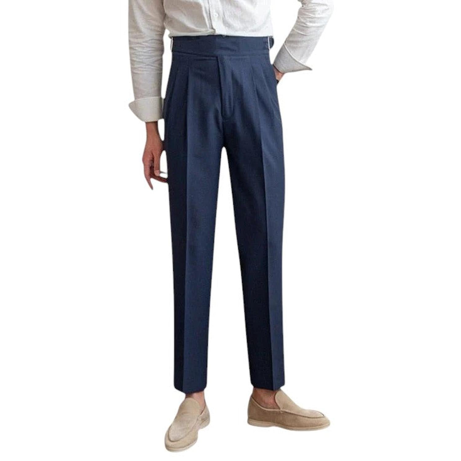 Men’s formal trousers – high-waisted with pleated front and classic fit