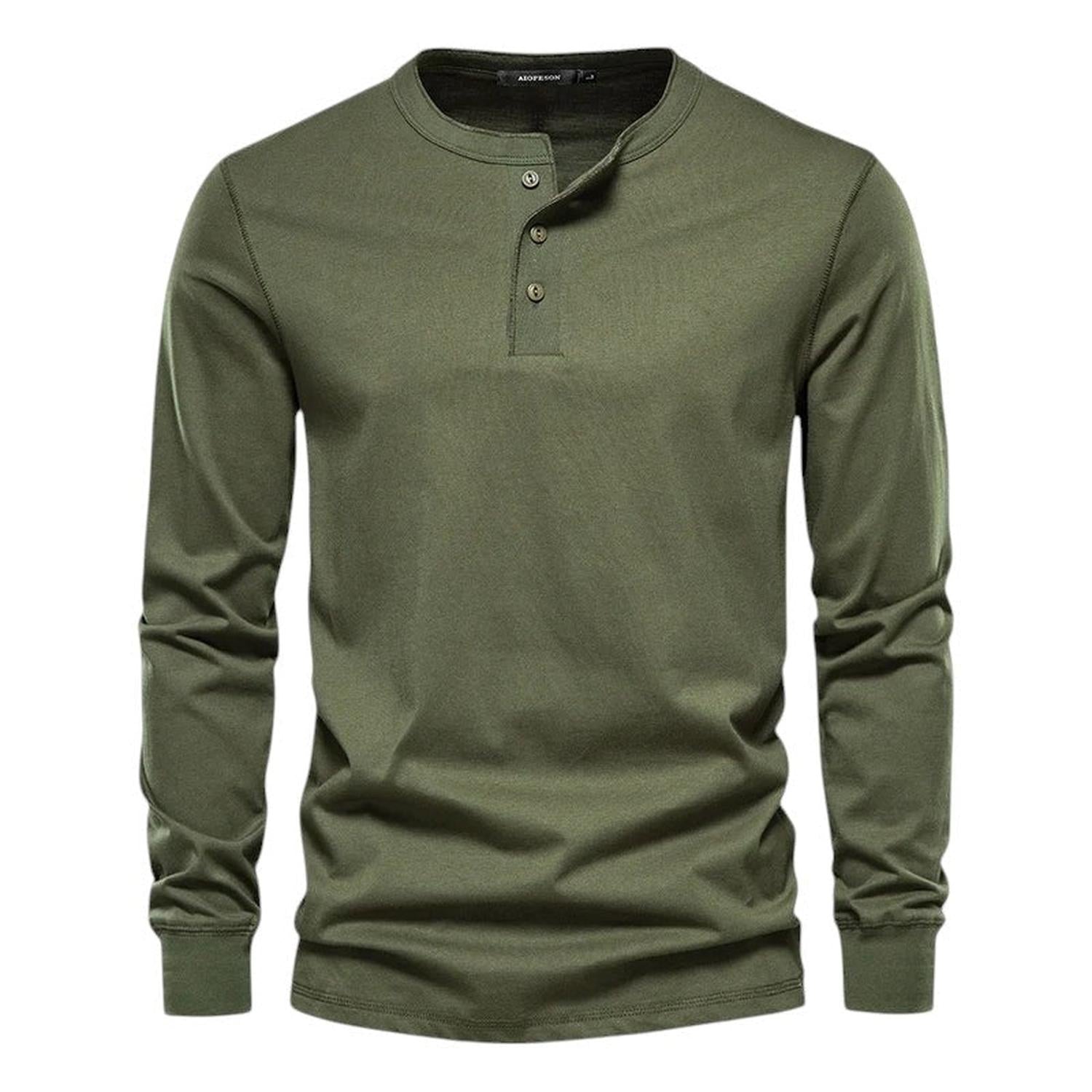 Men’s long sleeve collarless t-shirt