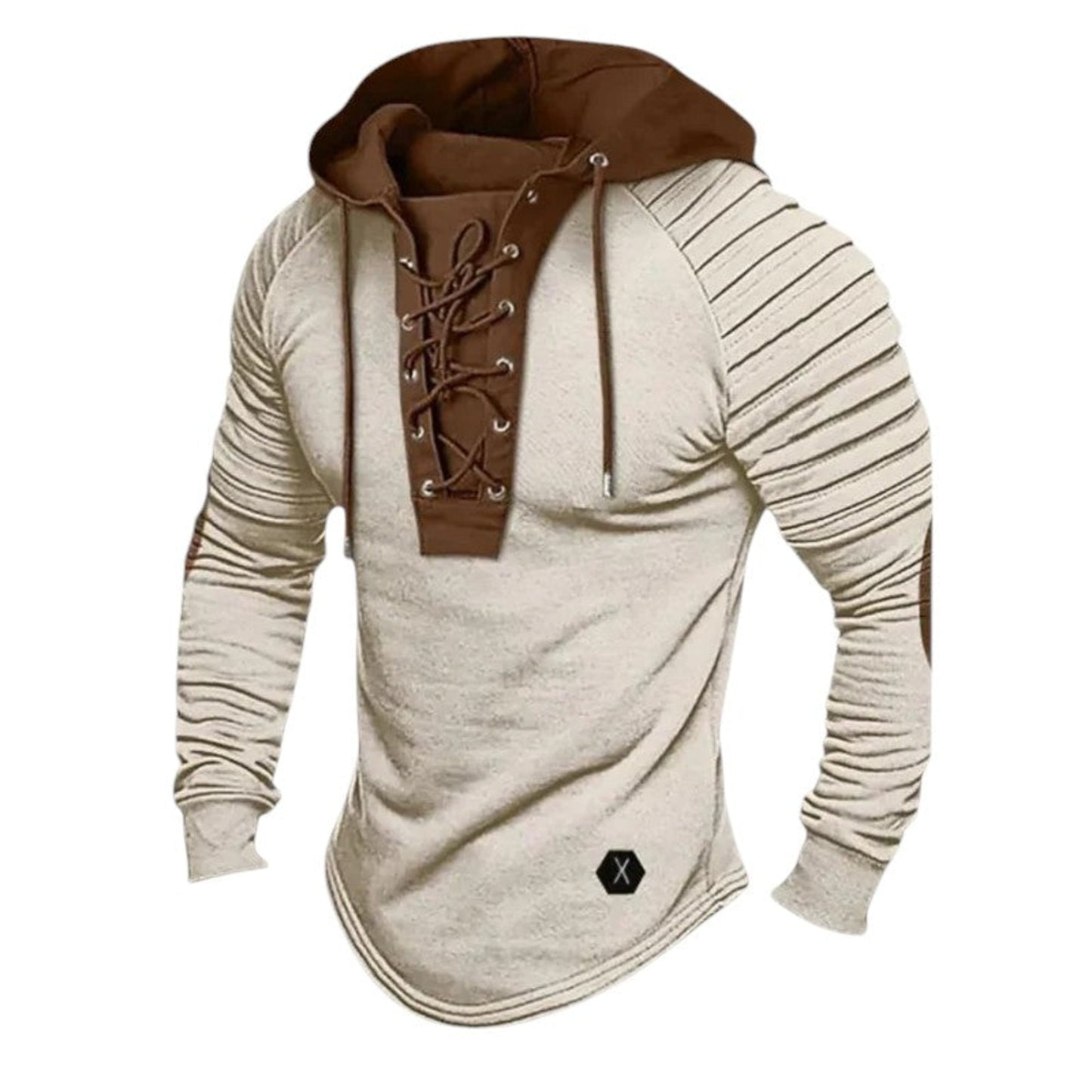 Men's modern sweatshirt with lace up and hood