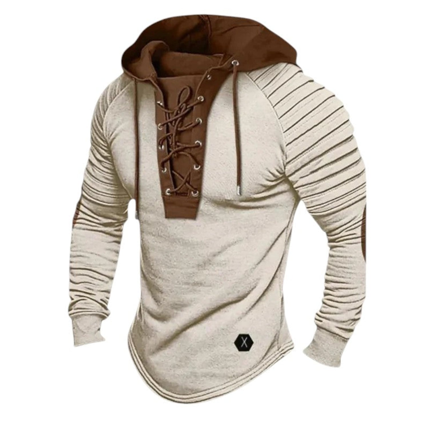 Men's modern sweatshirt with lace up and hood