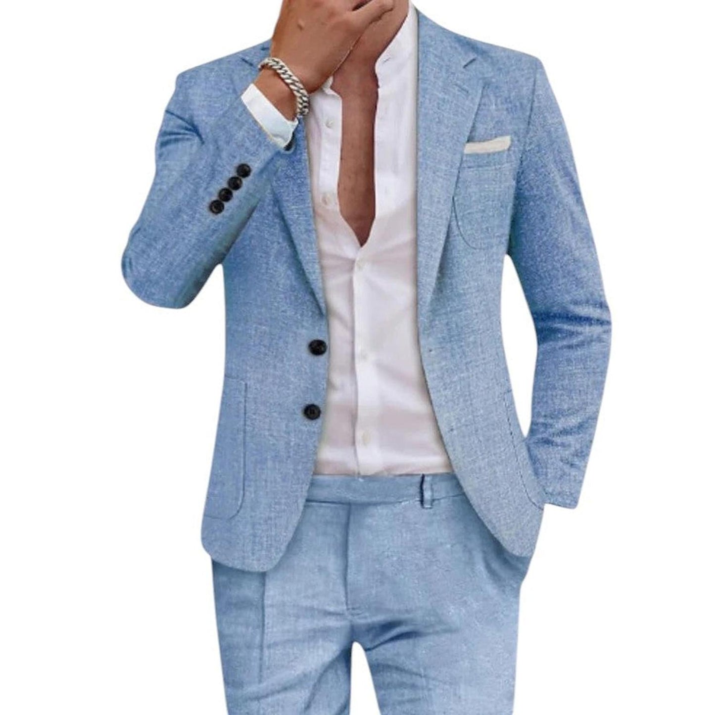 Men’s slim-fit blazer – Two-button closure, lightweight & formal