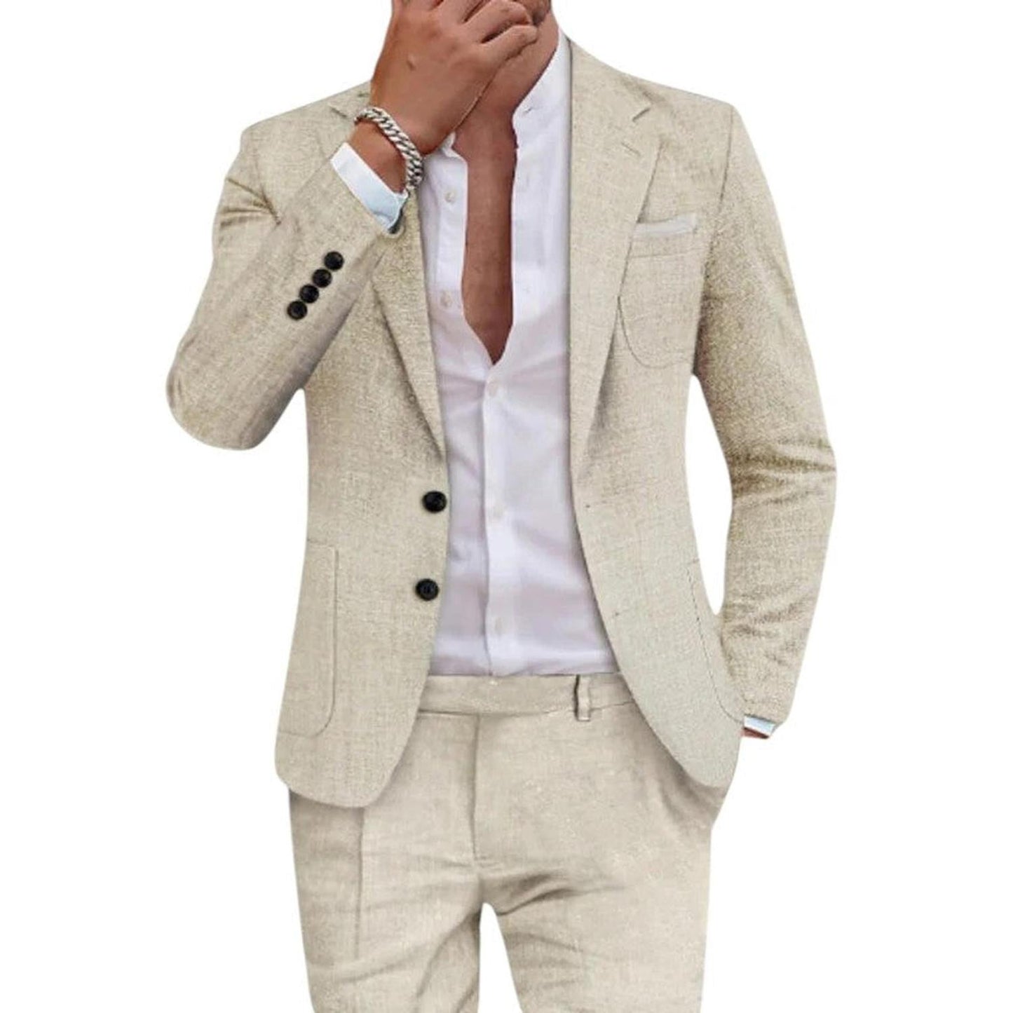 Men’s slim-fit blazer – Two-button closure, lightweight & formal