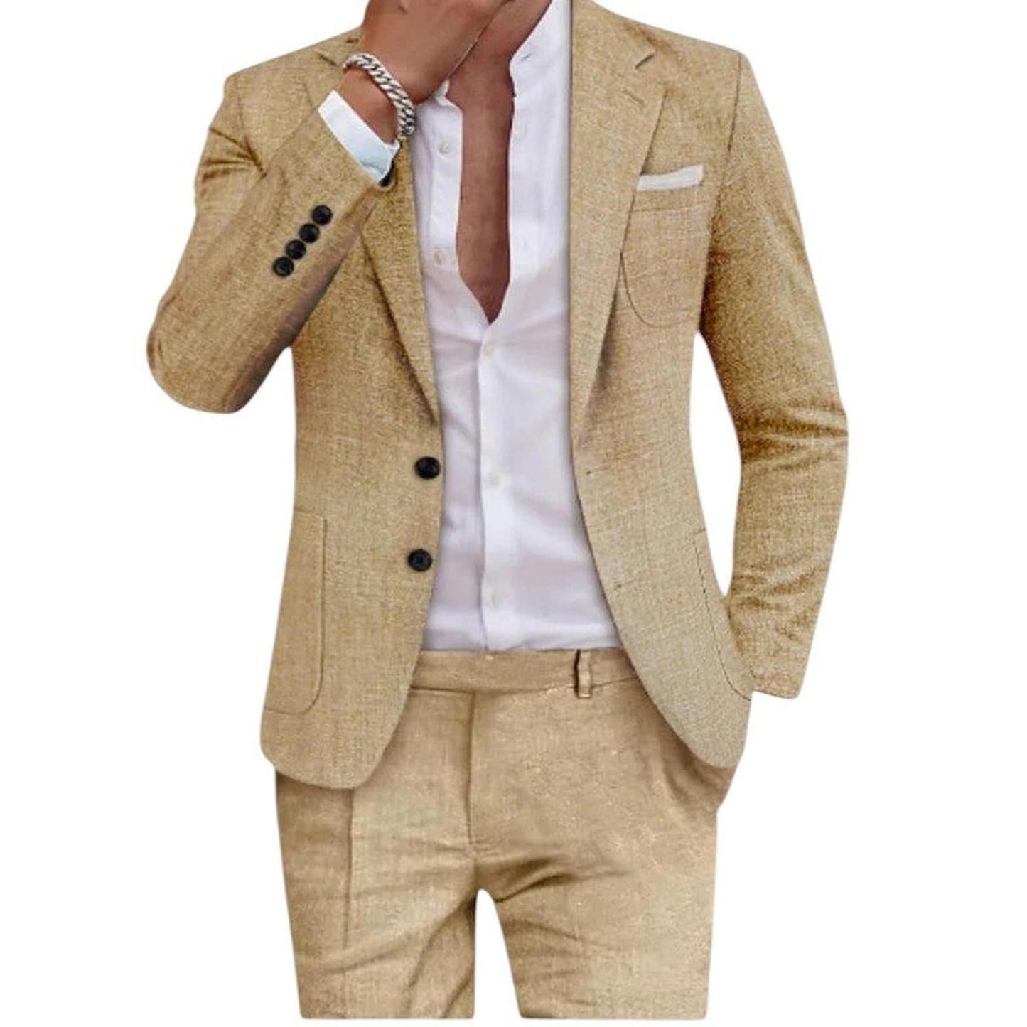 Men’s slim-fit blazer – Two-button closure, lightweight & formal