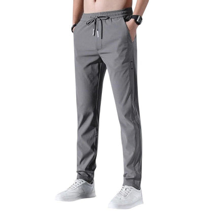 Men’s slim tapered jogger trousers – breathable with elastic drawstring waist