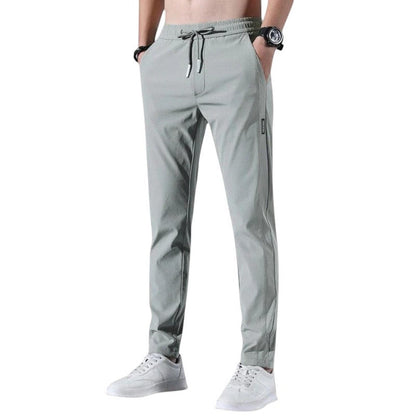 Men’s slim tapered jogger trousers – breathable with elastic drawstring waist