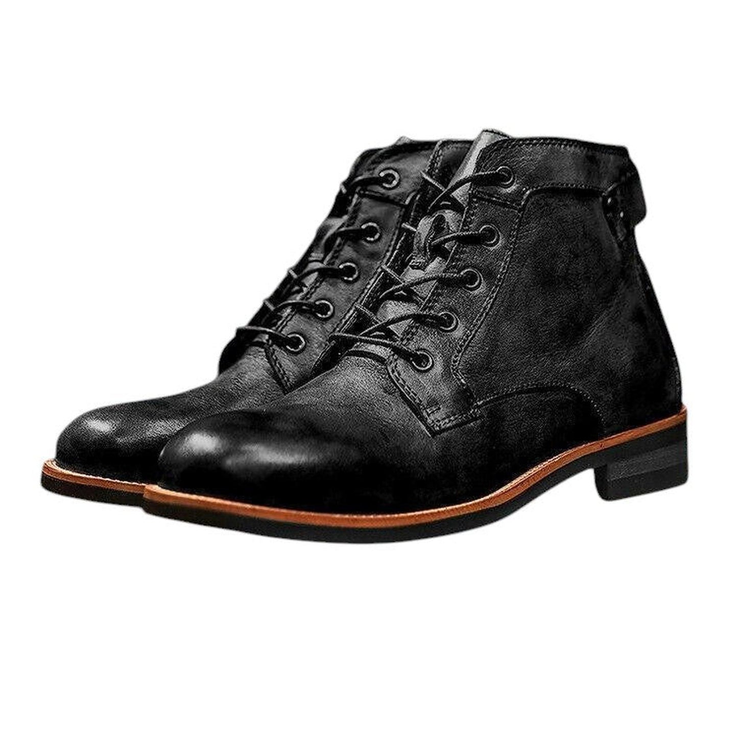 Men’s smart leather ankle boots – classic lace-up design