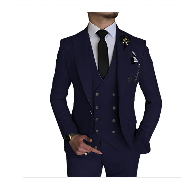 Suit Men Double Breasted Formal Fit Elegant Look