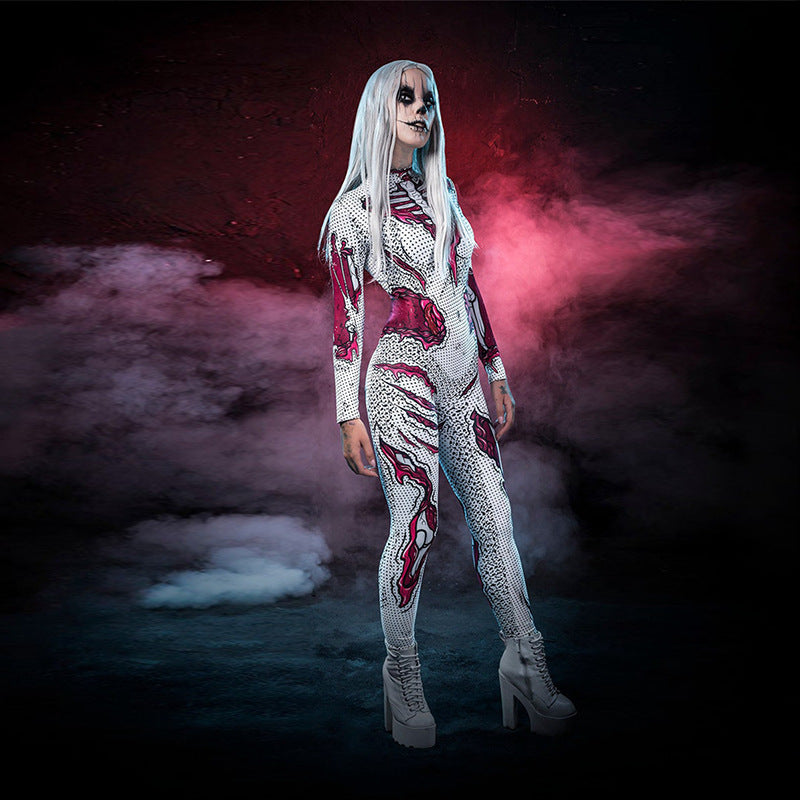 Women's full body halloween costume - scary printed design