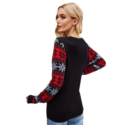 Women’s Christmas Sweater - Reindeer & Snowflake