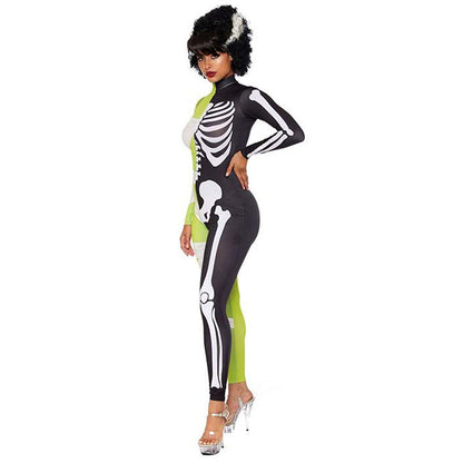 Women's half mummy half skeleton halloween costume outfit