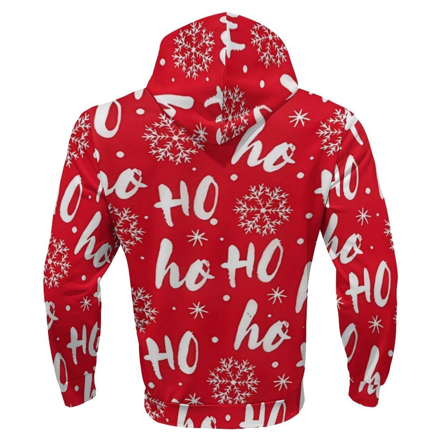 Men’s Christmas Hoodie - Reindeer & Snowflake, Long Sleeve