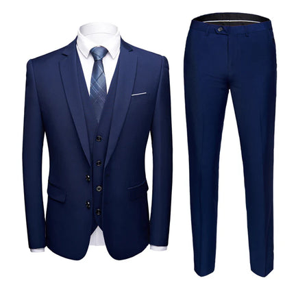 Suit Set Men Slim Fit Formal Wear Classic Look