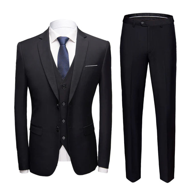 Suit Set Men Slim Fit Formal Wear Classic Look