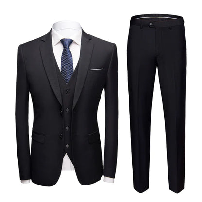 Suit Set Men Slim Fit Formal Wear Classic Look