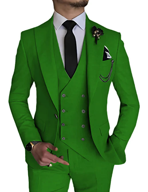 Suit Men Double Breasted Formal Fit Elegant Look
