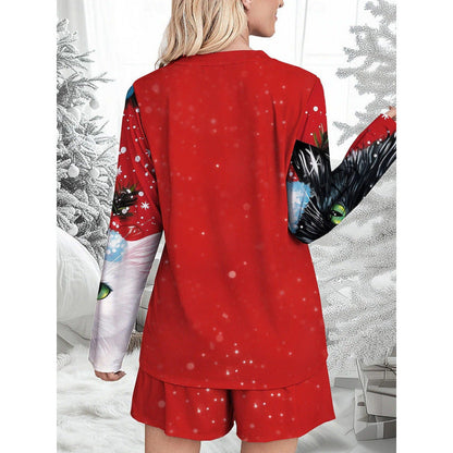 Women’s Christmas Cat Two-Piece Set