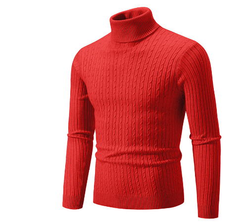 Turtleneck Sweater Men Warm Winter Pullover