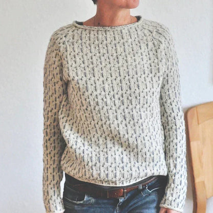 Sweater Women Warm Knit Round Neck Classic Style