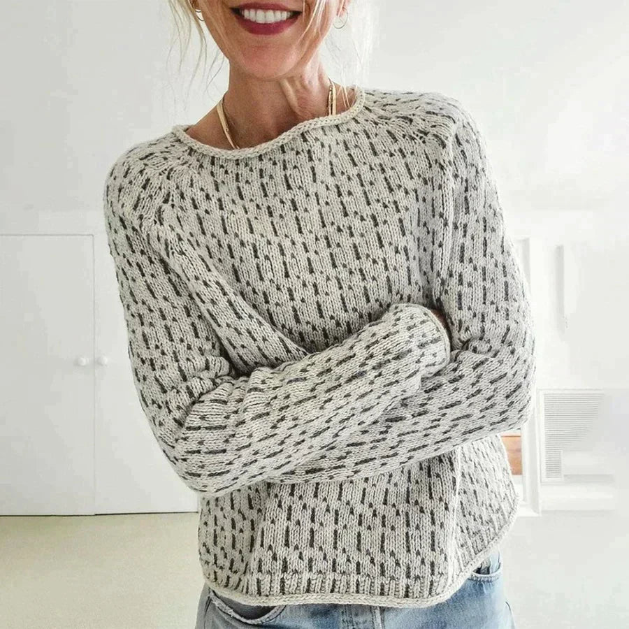 Sweater Women Warm Knit Round Neck Classic Style