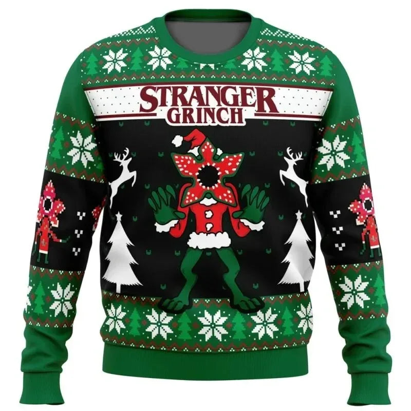 Men’s Funny Christmas Sweater - Festive Print Long Sleeve