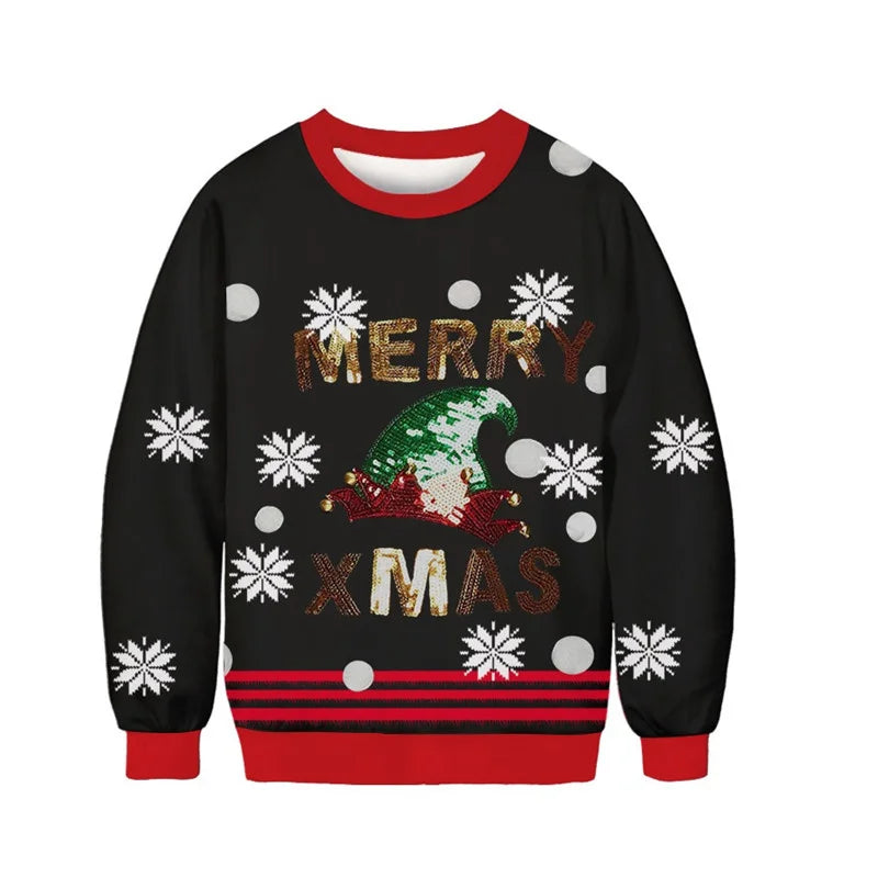 3D Printed Men’s Christmas Sweater – Warm Long Sleeve Festive Top