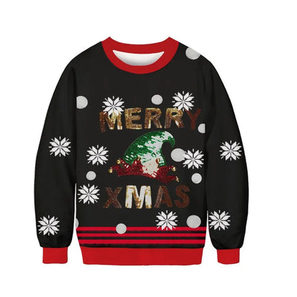 3D Printed Men’s Christmas Sweater – Warm Long Sleeve Festive Top
