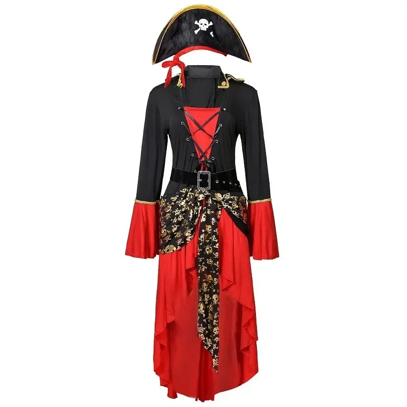 Women’s pirate captain halloween dress - midi costume outfit