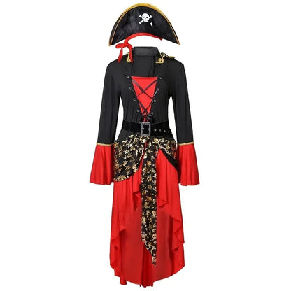 Women’s pirate captain halloween dress - midi costume outfit