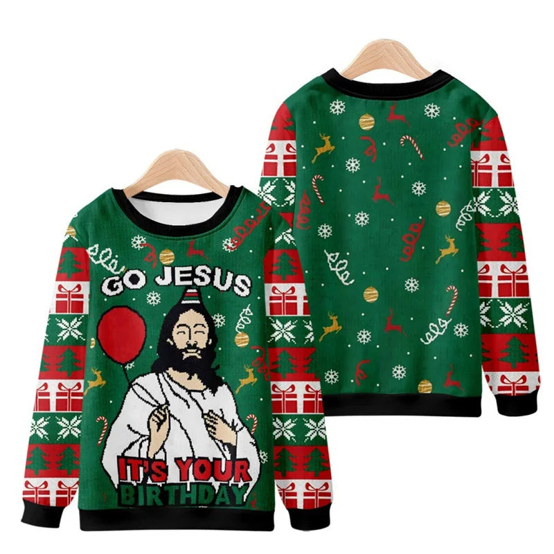 3D Printed Men’s Christmas Sweater – Warm Long Sleeve Festive Top