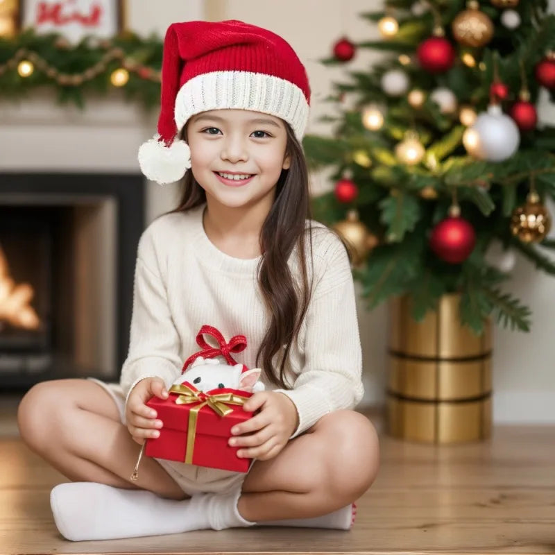 Knitted Christmas Hat - Festive Winter Accessory for Women