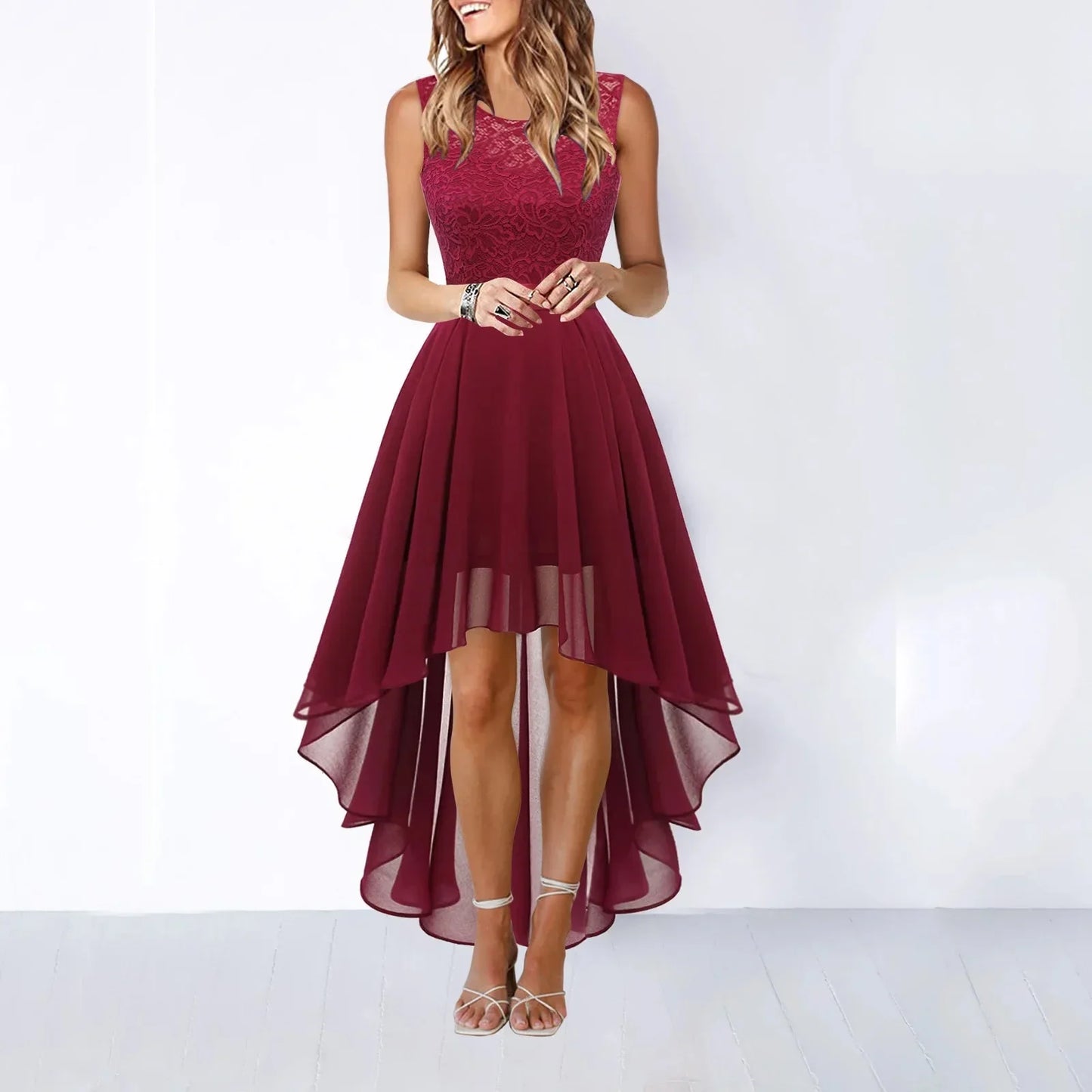 Women’s Evening Dress - Round Neck Maxi
