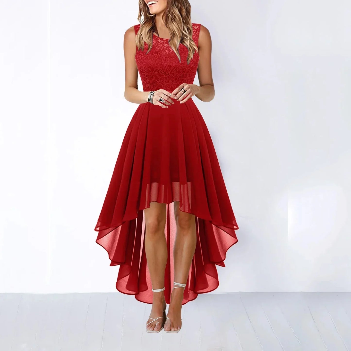 Women’s Evening Dress - Round Neck Maxi
