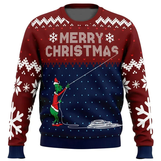 Men’s Funny Christmas Sweater - Festive Print Long Sleeve