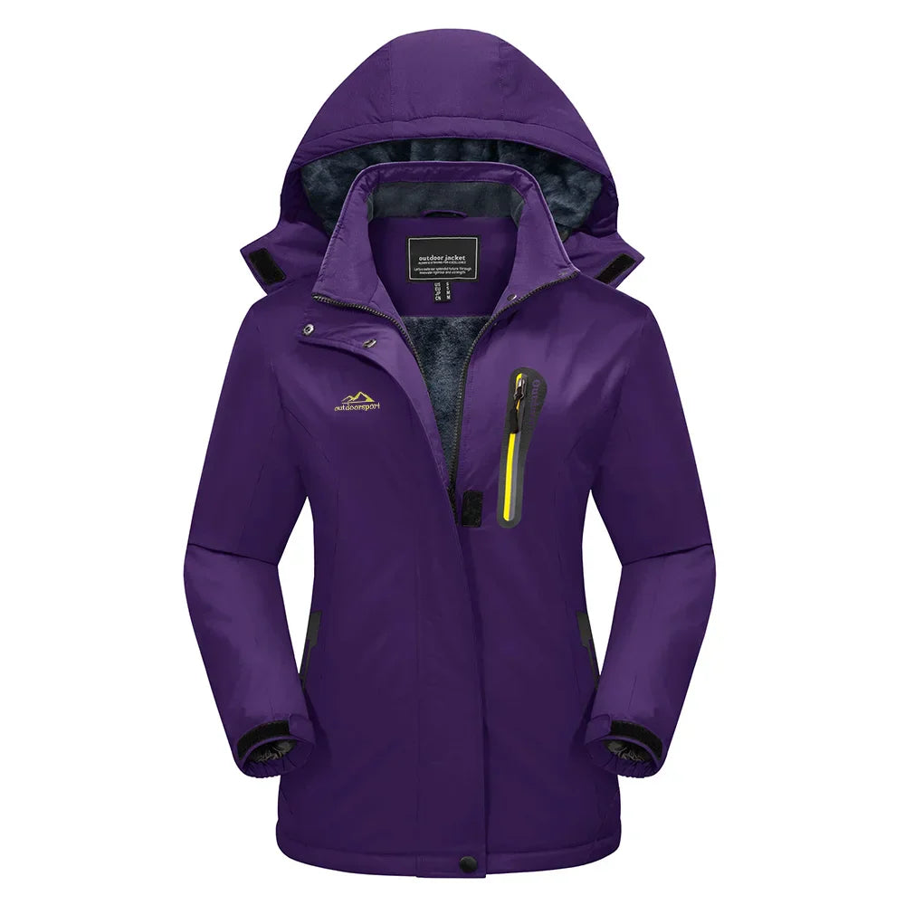 Purple jacket with a hood on a white background