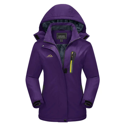 Purple jacket with a hood on a white background