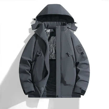 Ski Jacket Unisex Hooded Strap Style Front Closure Winter Design