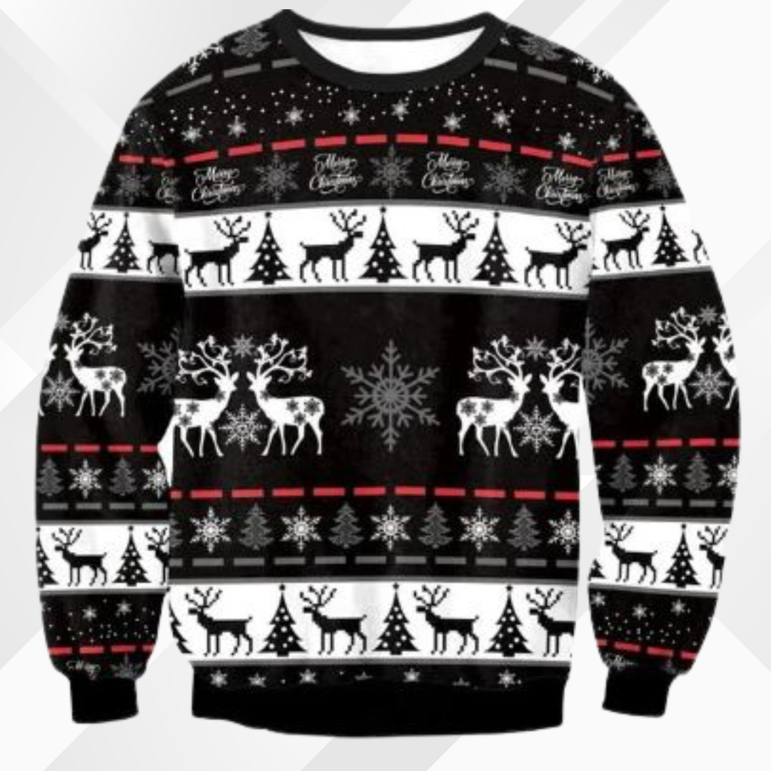Men’s Christmas Sweater – Winter Pullover with Snowflake Pattern