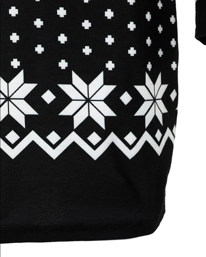 Casual Warm Christmas Midi Dress for Women - Long Sleeve