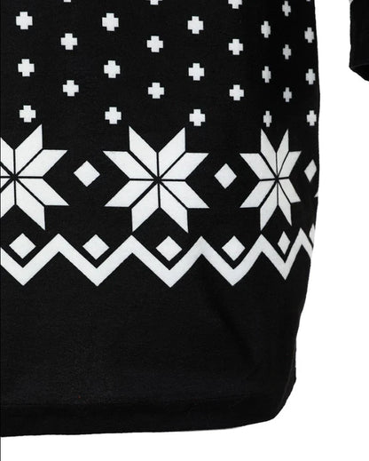 Casual Warm Christmas Midi Dress for Women - Long Sleeve