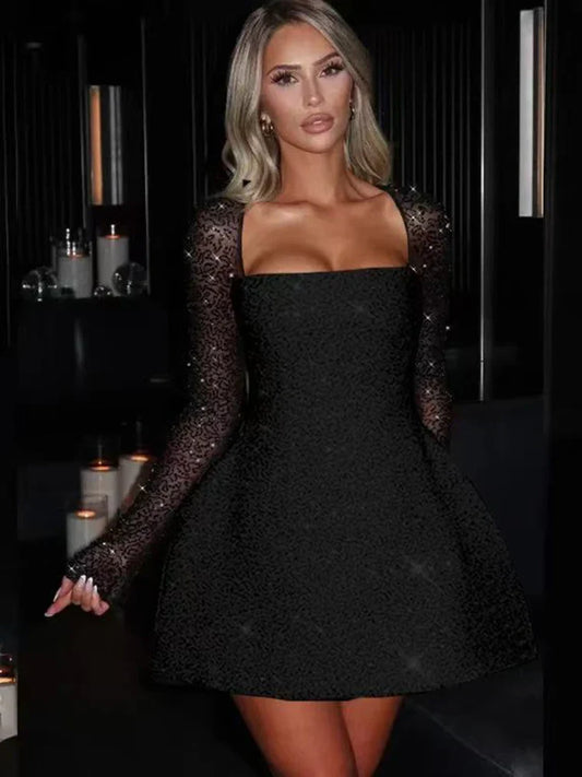 Ball Gown Women Sequin Long Sleeve Fit Glam Look