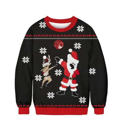 3D Printed Men’s Christmas Sweater – Warm Long Sleeve Festive Top