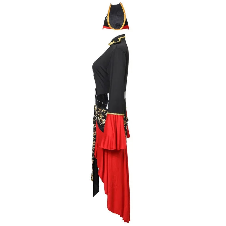 Women’s pirate captain halloween dress - midi costume outfit