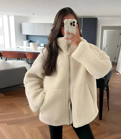 Teddy Coat Women Warm Zip Up Cozy Winter Jacket