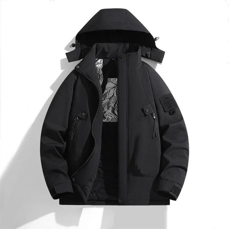 Ski Jacket Unisex Hooded Strap Style Front Closure Winter Design
