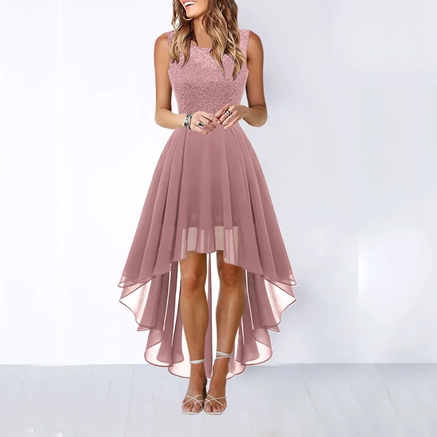 Women’s Evening Dress - Round Neck Maxi