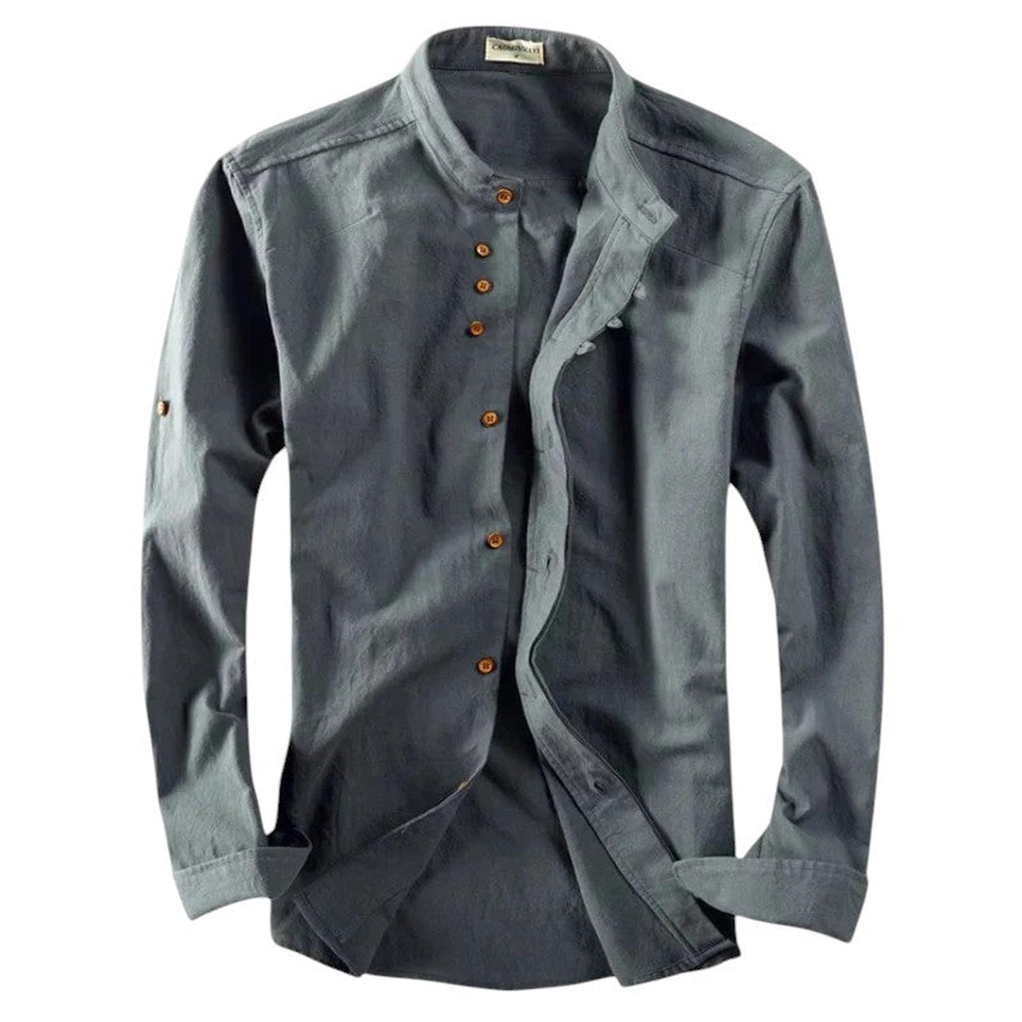 Slim fit men's shirt – stand-up collar and long sleeves