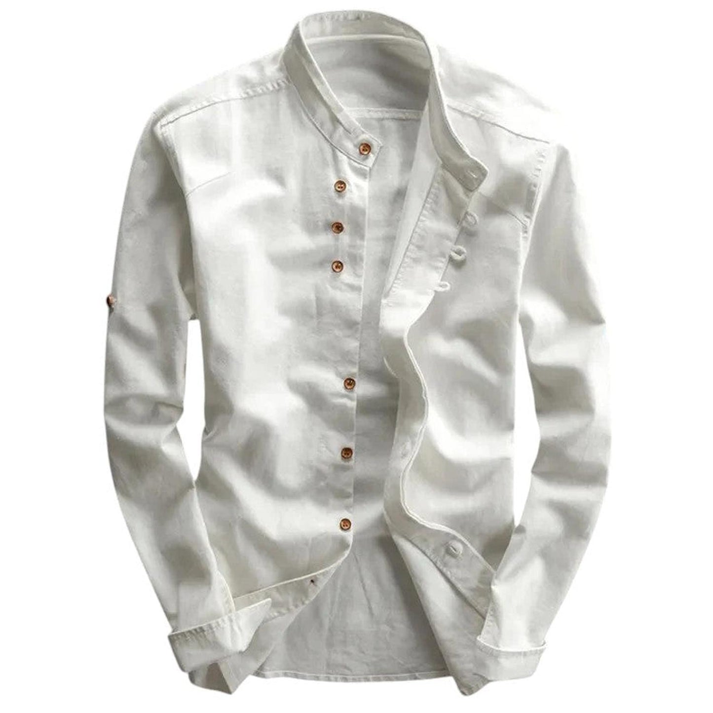 Slim fit men's shirt – stand-up collar and long sleeves