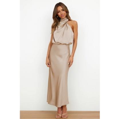 Formal Evening Dress Women Elegant Midi Fit Chic Style